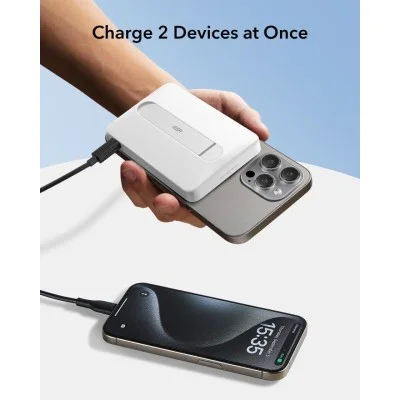 ESR Power Bank 10000mAh Qi2 MagSlim Kickstand - White
